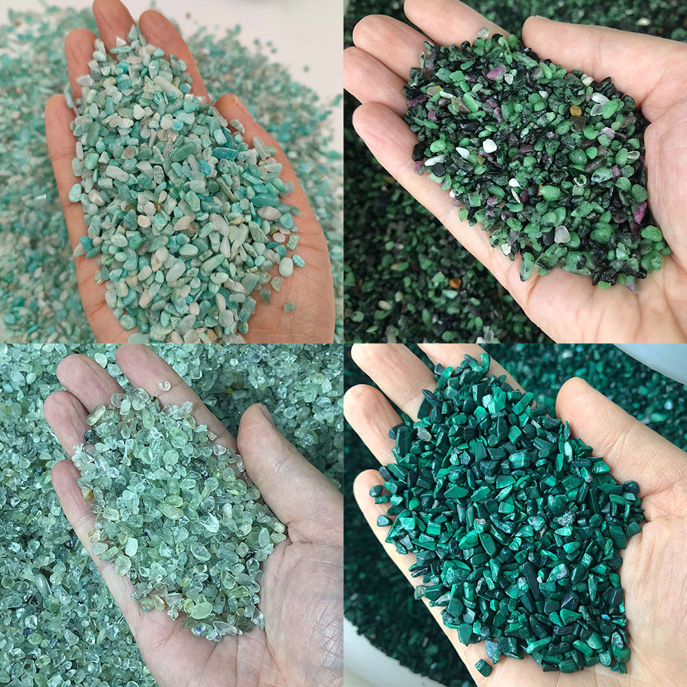 Aquarium Marine Stone - Naturalne kamienie kryształowe Mini Peridot Amazonit