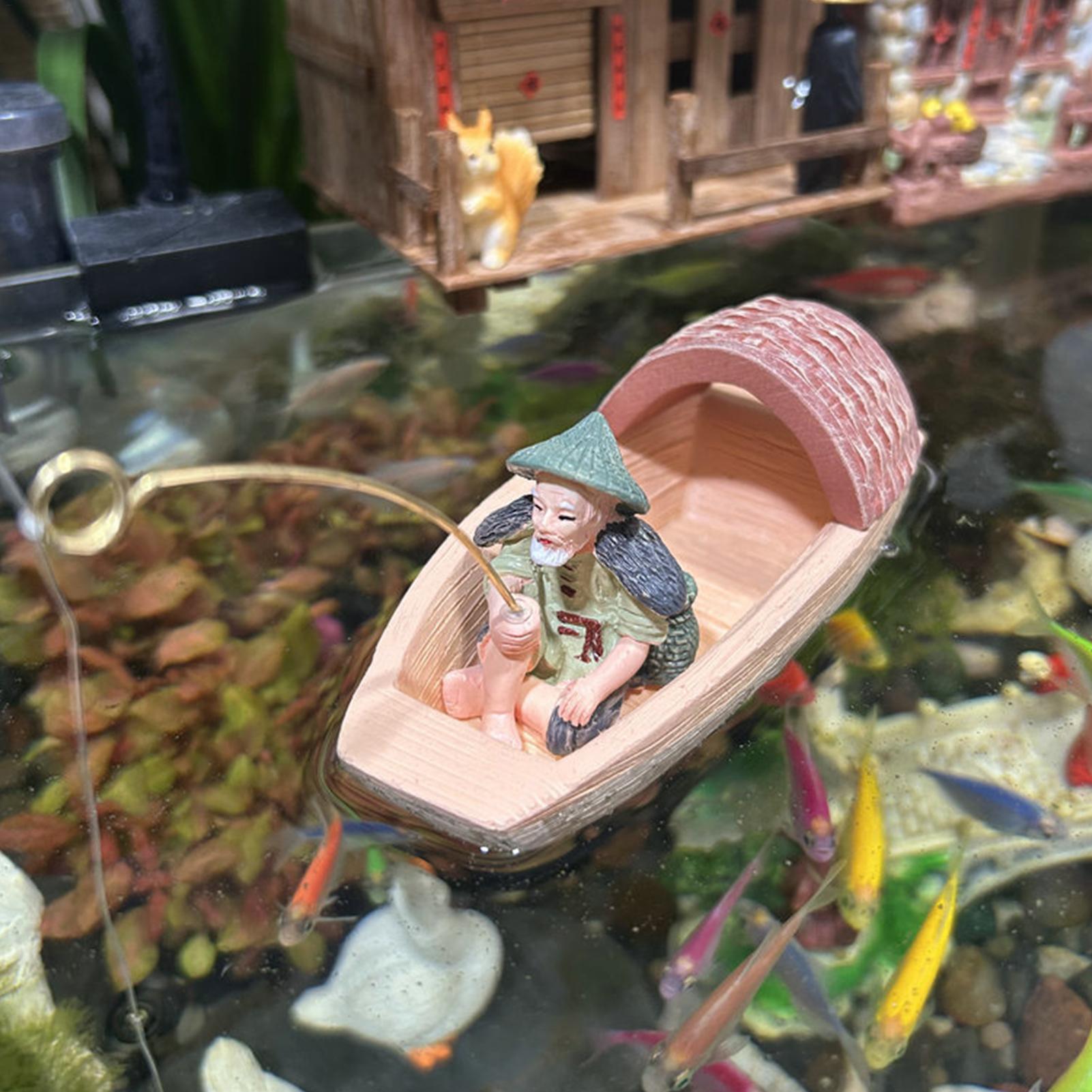 Aquarium Innovative Marine - Żywiczna ozdoba w kształcie pływającej łodzi