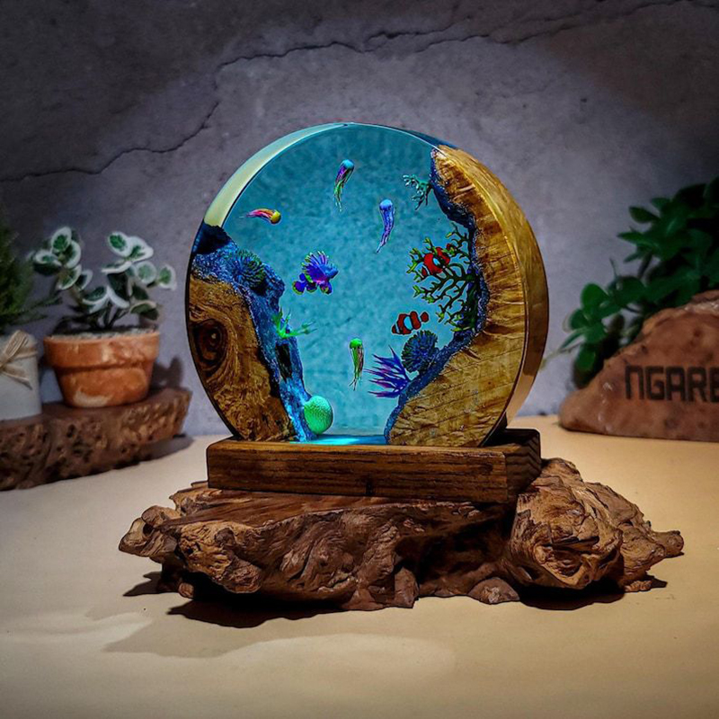 Lampa stołowa z żywicy z motyw – Aquarium & Marine Museum recenzja i cena