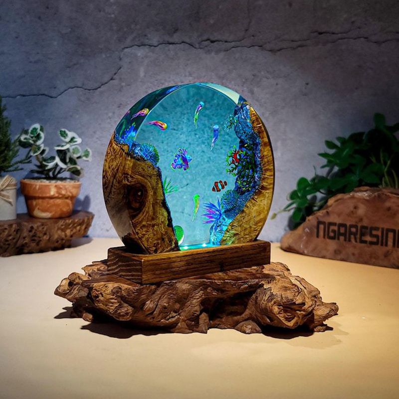 Lampa stołowa z żywicy z motyw – Aquarium & Marine Museum recenzja i cena
