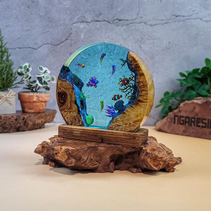 Lampa stołowa z żywicy z motyw – Aquarium & Marine Museum recenzja i cena